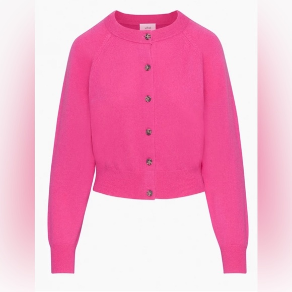 Aritzia Sweaters - FINAL Aritzia Wilfred Kiss Liteluxe Cashmere Cardigan in Vital Pink